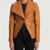 Women's Lee Tan Brown Leather Blazer