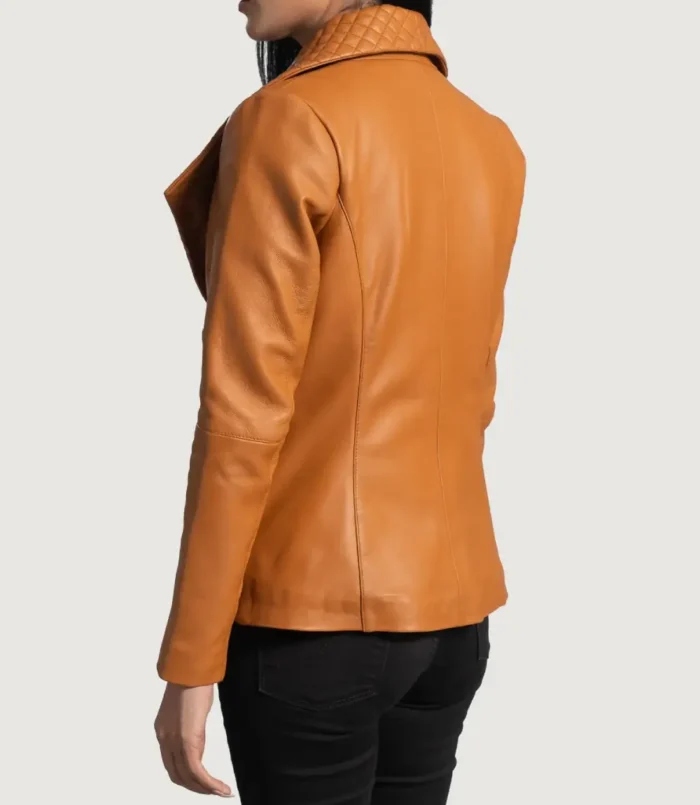 Women's Tan Brown Lee Leather Blazer