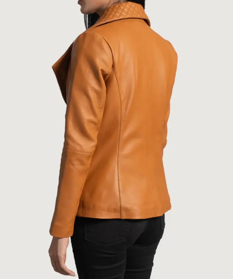 Women's Tan Brown Lee Leather Blazer