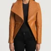 Women's Tan Brown Lee Leather Blazer