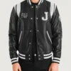 Men's Liberte New Jersey Black Leather Varsity Jacket
