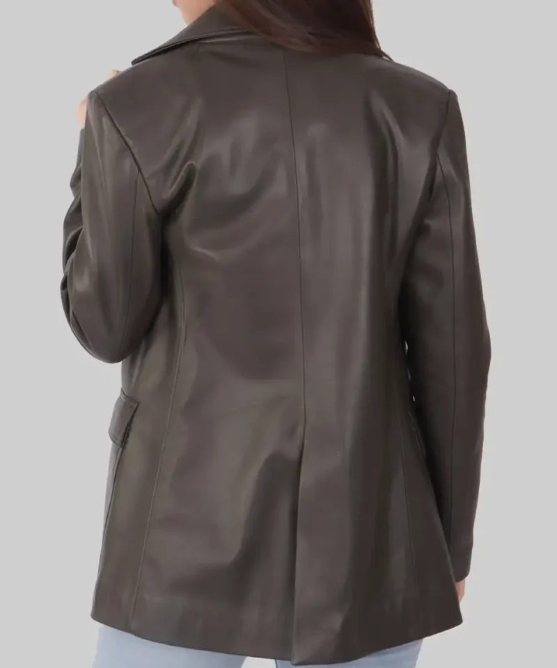 Women's Brown Linda Leather Blazer