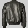 Women’s Black Lindsay Distressed Leather MA-1 Bomber Jacket
