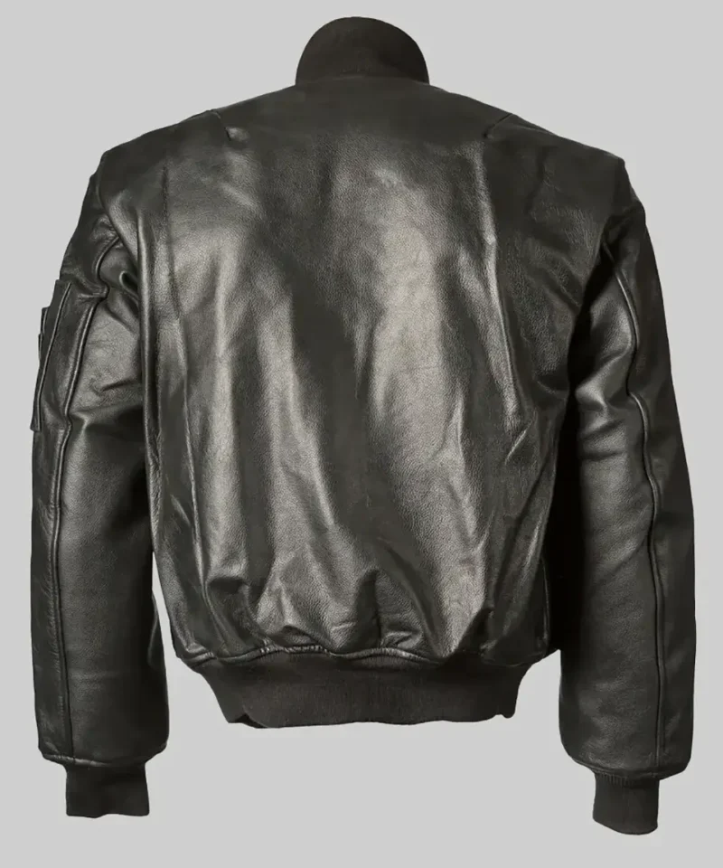 Women’s Black Lindsay Distressed Leather MA-1 Bomber Jacket