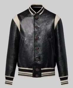 Women’s Louisse Amy Black Leather Varsity Jacket