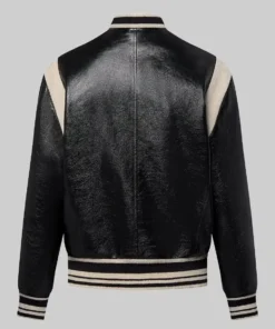 Women’s Black Louisse Amy Leather Varsity Jacket