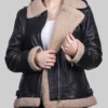 Women's Marilyn Black B-3 Bomber Leather Jacket