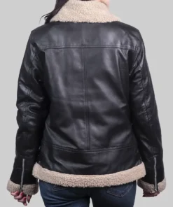 Women's Marilyn Black B-3 Bomber Leather Jacket