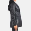 Women's Black Marilyn Leather Blazer