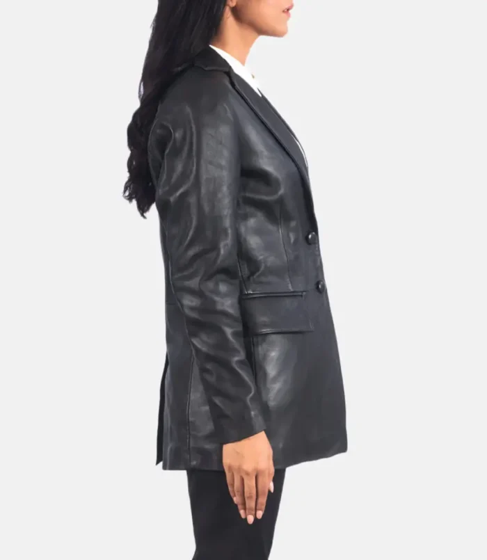 Women's Black Marilyn Leather Blazer