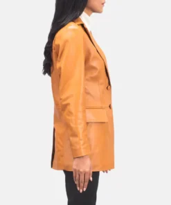 Women's Tan Brown Marilyn Leather Blazer
