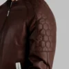 Men’s Maroon Leather Bomber Jacket Genuine Sheepskin Varsity Style