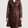 Women's Missoni Maroon Leather Trench Coat