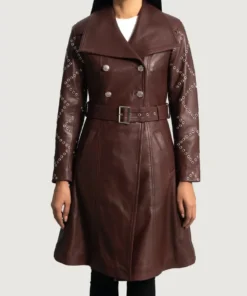 Women's Missoni Maroon Leather Trench Coat