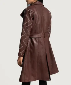 Women's Maroon Missoni Leather Trench Coat