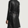 Women's Black Moonlight Leather Trench Coat