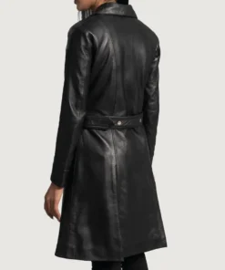 Women's Black Moonlight Leather Trench Coat