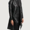 Women's Black Moonlight Leather Trench Coat