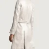 Women's Silver Moonlight Leather Trench Coat