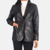 Women's Norma Brown Leather Blazer