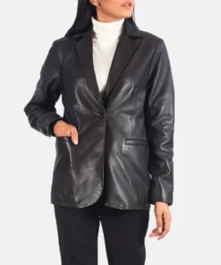 Women's Norma Brown Leather Blazer