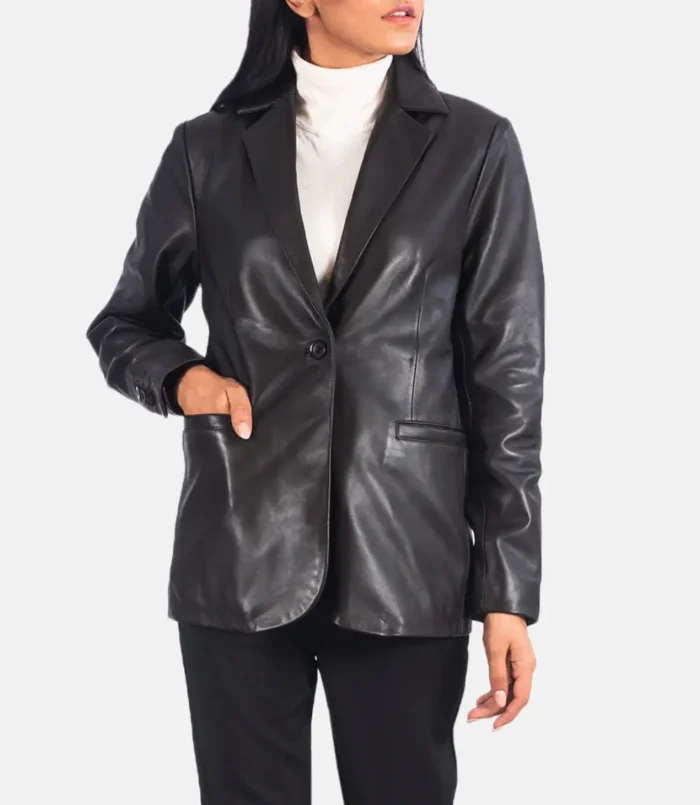 Women's Norma Brown Leather Blazer