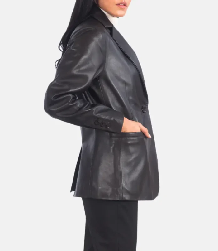 Women's Brown Norma Leather Blazer