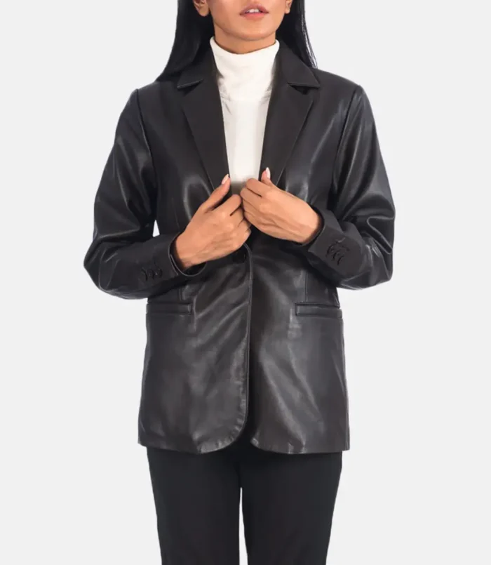 Women's Brown Norma Leather Blazer