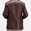 Men's Maroon Radaron Quilted Leather Blazer