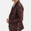 Men’s Radaron Quilted Maroon Leather Blazer