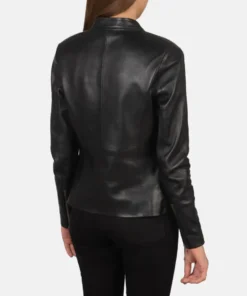 Women's Black Rave Leather Biker Jacket