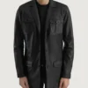 Men's Ray Cutler Black Leather Blazer
