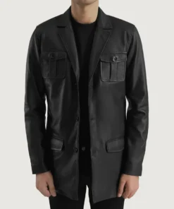 Men's Ray Cutler Black Leather Blazer