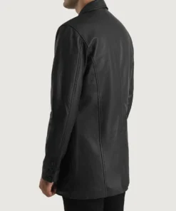Men's Black Ray Cutler Leather Blazer