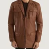 Men's Ray Cutler Brown Leather Blazer