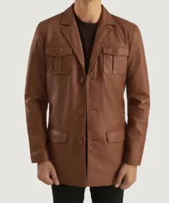 Men's Ray Cutler Brown Leather Blazer