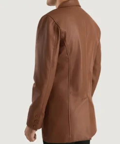 Men's Brown Ray Cutler Leather Blazer