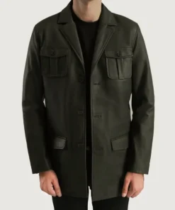 Men's Ray Cutler Green Leather Blazer