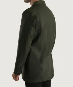 Men's Green Ray Cutler Leather Blazer