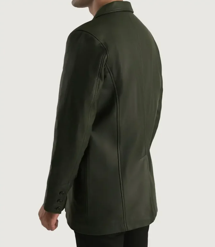 Men's Green Ray Cutler Leather Blazer
