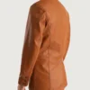 Men's Tan Brown Ray Cutler Leather Blazer