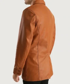 Men's Tan Brown Ray Cutler Leather Blazer