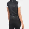 Women's Rayne Moto Black Leather Vest