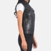 Women's Rayne Moto Black Leather Vest
