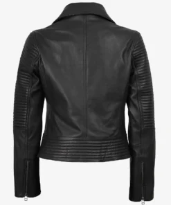 Women's Black Real Lambskin Leather Biker Style Jacket