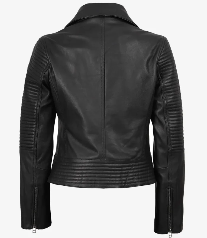 Women's Black Real Lambskin Leather Biker Style Jacket