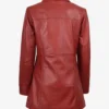 Women's Red Real Lambskin Leather Coat