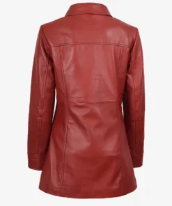 Women's Red Real Lambskin Leather Coat
