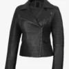 Women's Real Lambskin Leather Black Biker Style Jacket