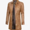 Women's Real Leather Camel Brown Coat